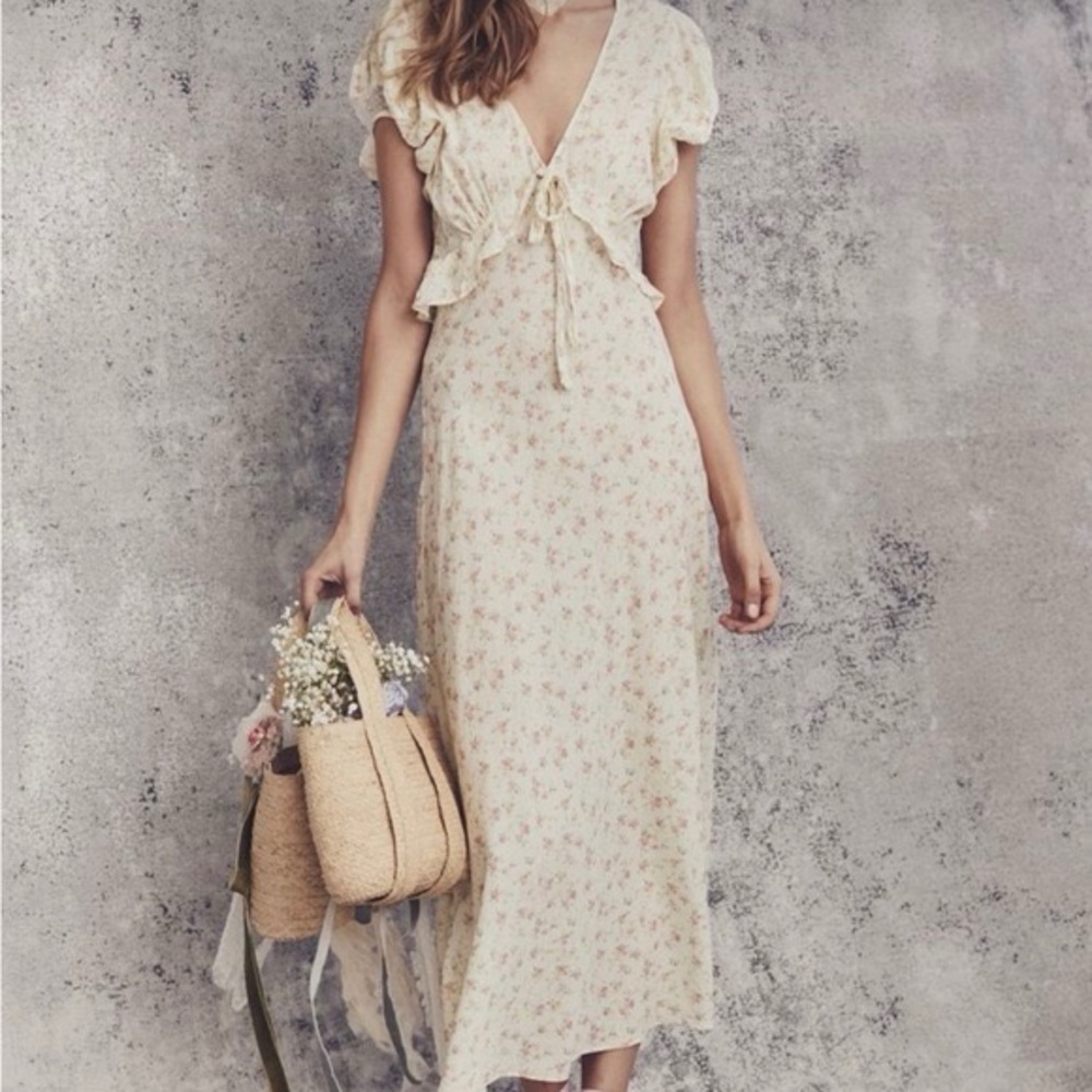 LoveShackFancy floral silk dress